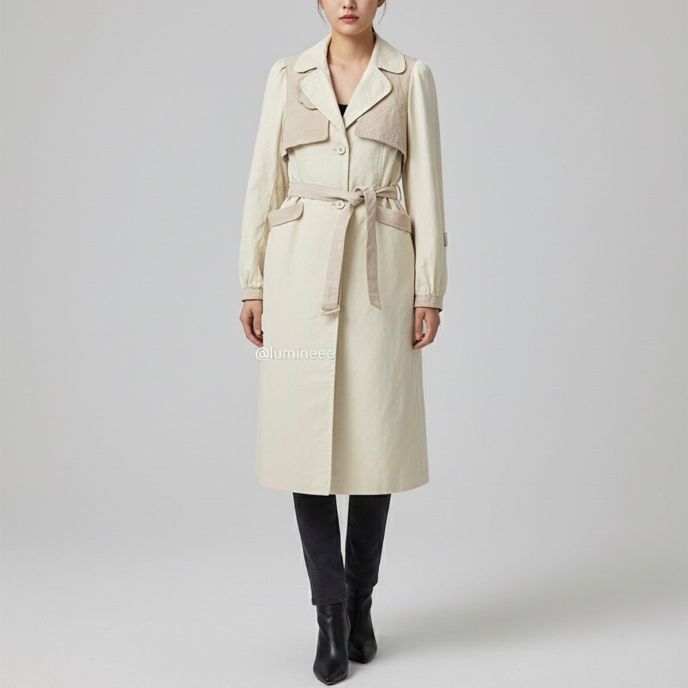 RUDSAK Cream Belted Trench Coat